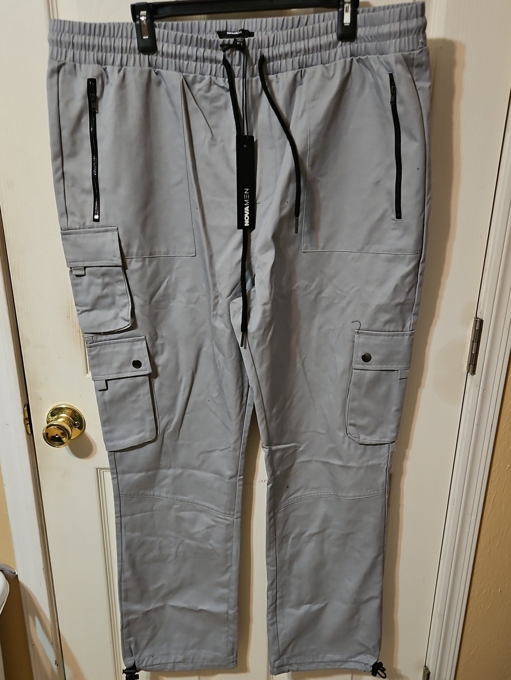 Men's Grey Cargo Jogger Pants